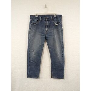 Levi's 505 Mens Jeans Size 36x30 Blue Light Wash Straight Regular Denim Distress